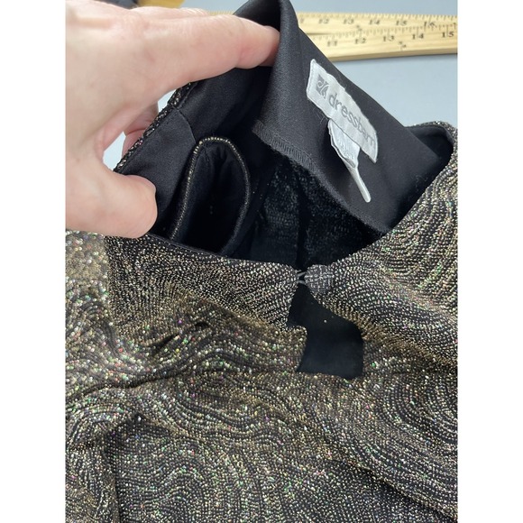 Dress Barn Womens Jacket Medium Gold Glitter Evening New Years Date Night Party - Picture 8 of 8